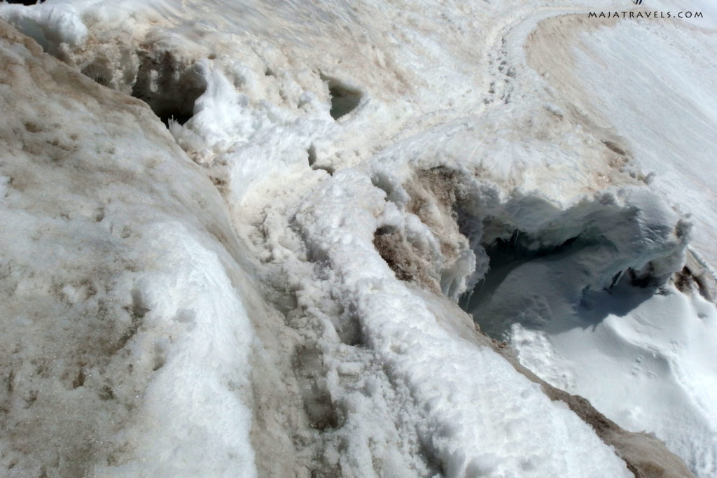 crevasse in glacier, breithorn