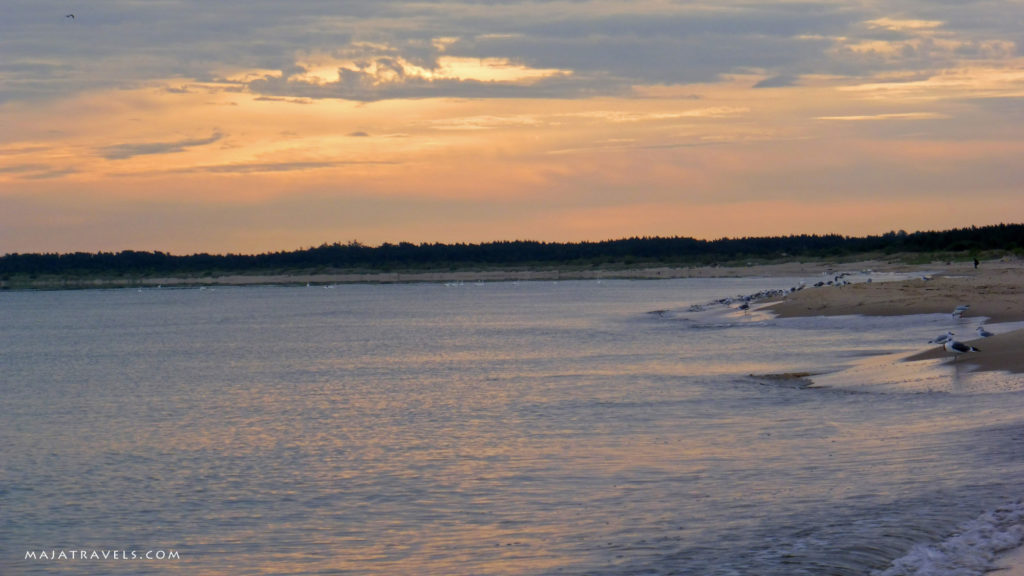 plaża w sobieszewie o poranku