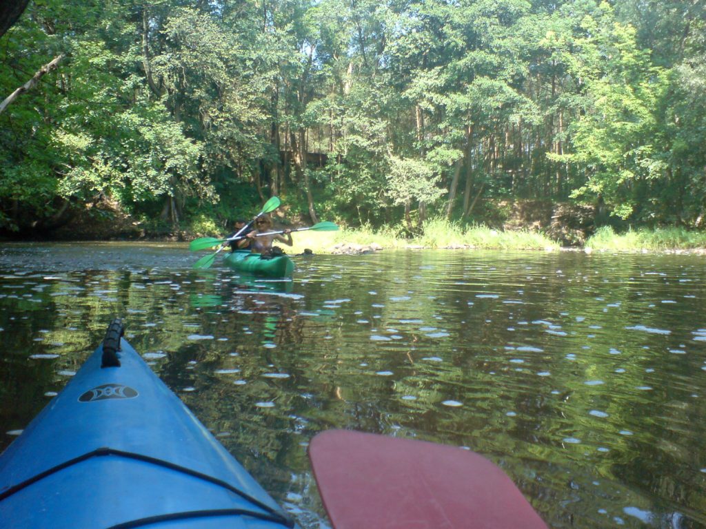 kayak on swider river in poland