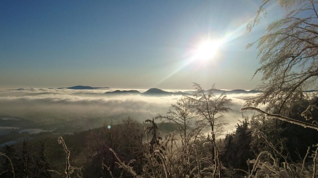 mountain view from above the clouds