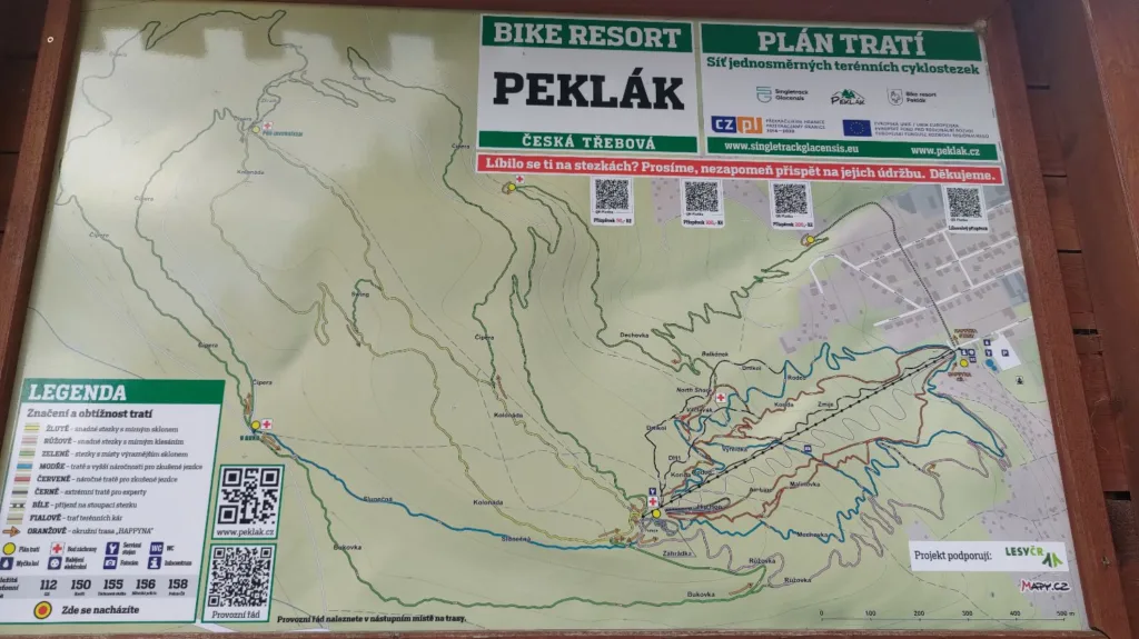 bike park peklak, map