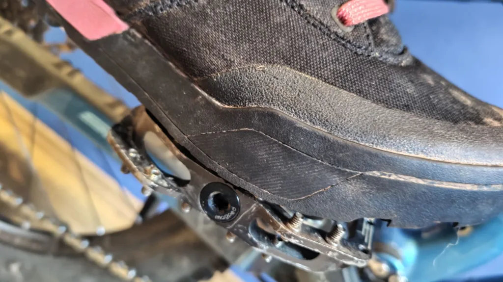 Foot on Magped pedal