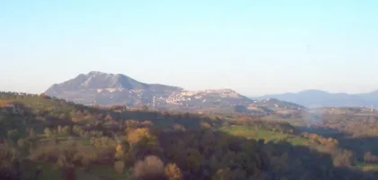 Panoramic view of Monte Soratte in Lazio, Italy